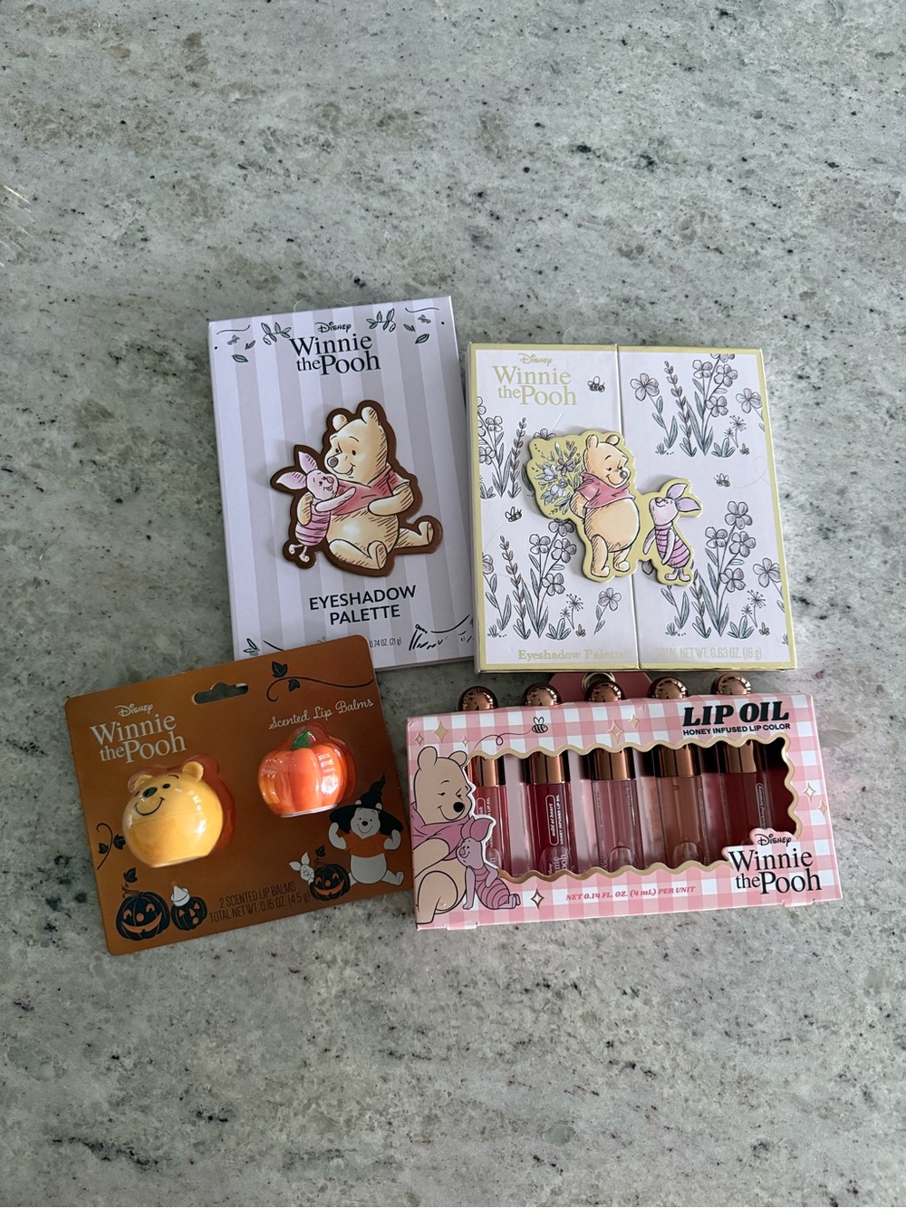 NEW Disney Winnie the Pooh Eyeshadow, Lip Oil, & Lip Balms Set